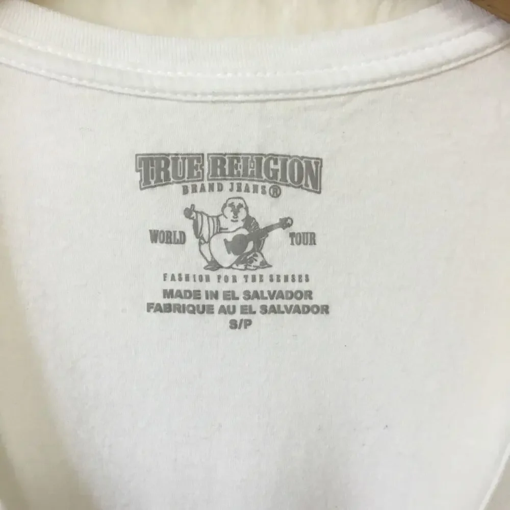 True Religion White V Neck T-shirt - Picture 2 of 5
